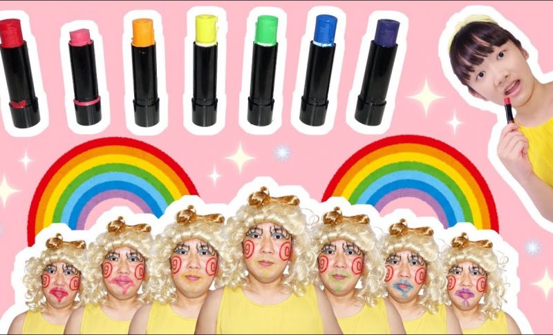 ★口紅がなくなった～！「パパ子のレインボーリップ作り！」★rainbow Lip★ きっずユーチューブまとめサイト 7337